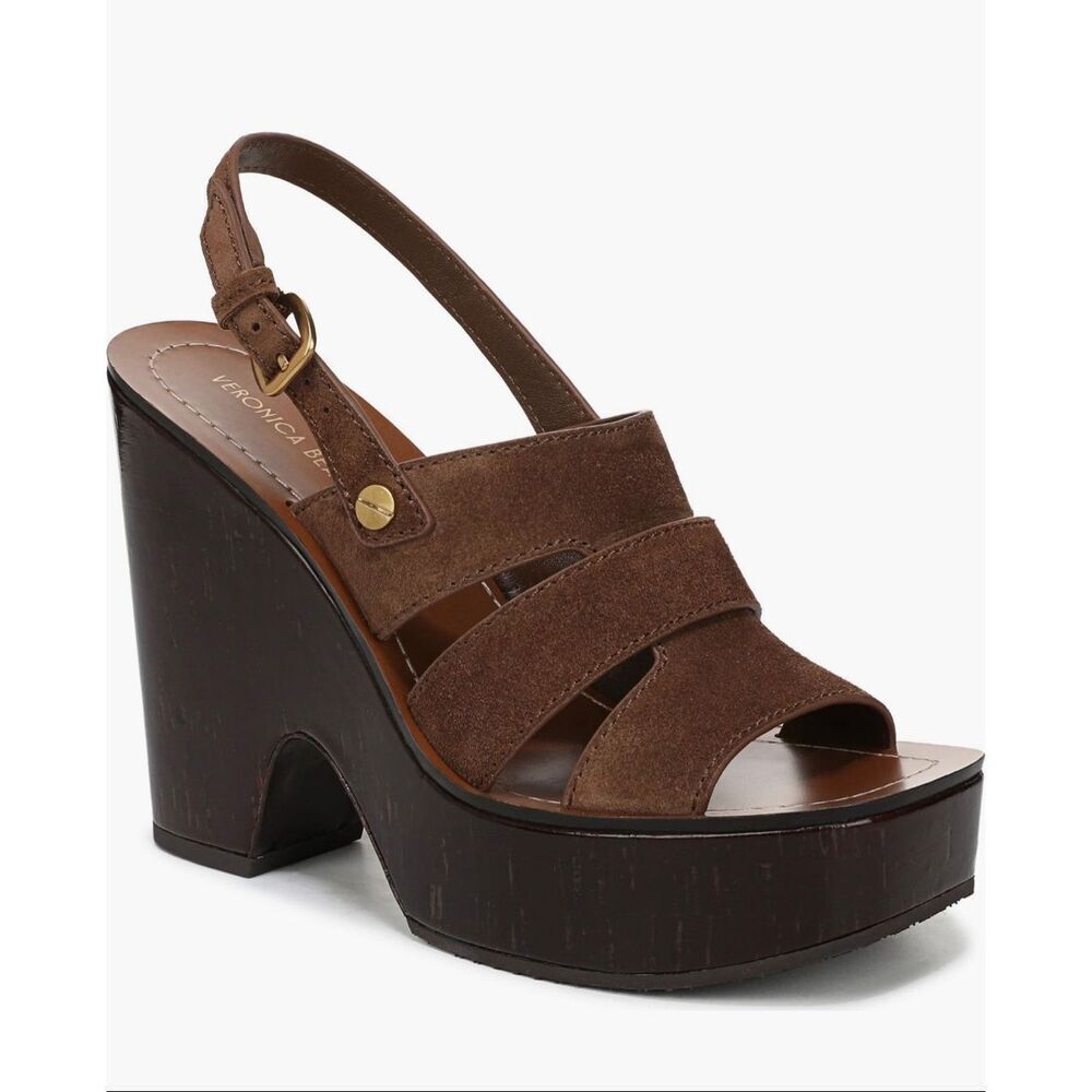 NWT Veronica Beard Peony Slingback Platform Sandal- Cedar- size 9